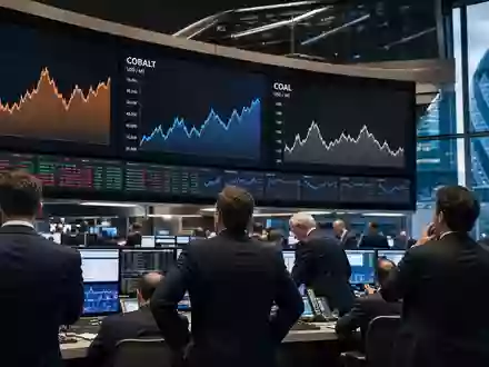 Trading-Floor mit Rohstoffcharts illustriert das Börsengeschehen rund um Glencore plc, ISIN JE00B4T3BW64 - Foto: THN