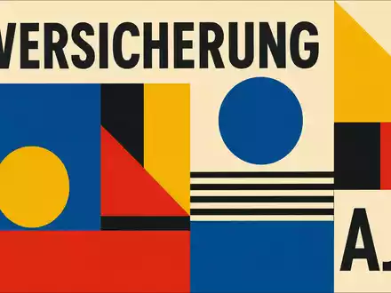 Bauhaus-Poster mit VERSICHERUNG-Schriftzug und AJG-KĂŒrzel fĂŒr Arthur J. Gallagher & Co. US3635761097 - Foto: THN