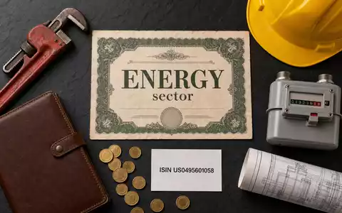 Atmos Energy Corp. Flatlay mit Aktienzertifikat, ISIN-Karte und Gasutensilien für Wertpapier US0495601058 - Foto: THN