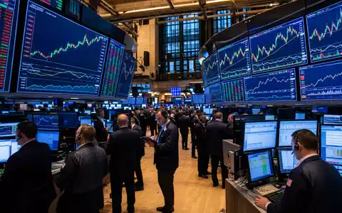 Atmos Energy Corp. NYSE-Börsenparkett mit steigenden Energiesektor-Kursanzeigen auf großen Bildschirmen, ISIN US0495601058 - Foto: THN