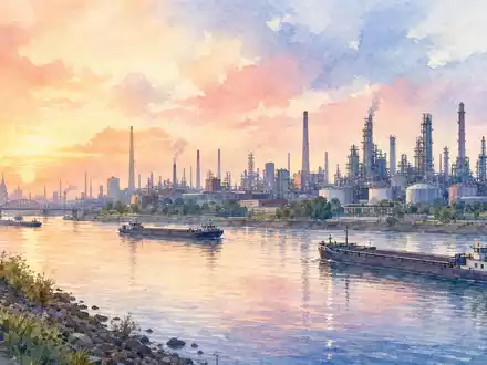 BASF SE (ISIN DE000BASF111) hat Hauptsitz in Ludwigshafen am Rhein nahe großen Chemieanlagen - Foto: THN