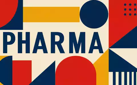 Bayer AG (DE000BAY0017): Bauhaus-Poster mit geometrischen Formen, kräftigen Farben und dem großen Schriftzug PHARMA - Foto: THN