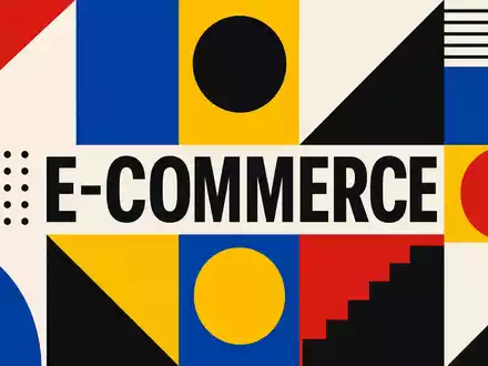 eBay Inc. Sektor E-Commerce mit ISIN US2786421030 als geometrisches Bauhaus-Poster in Primärfarben gestaltet - Foto: THN