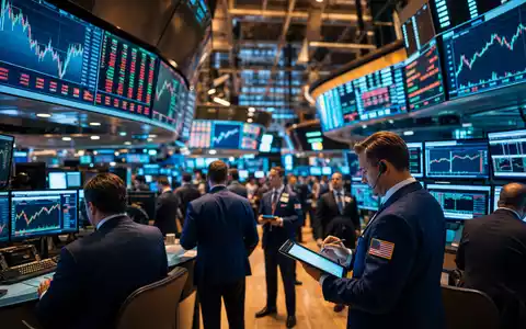 eBay Inc. NASDAQ Börsenparketts ISIN US2786421030 mit aktiven Händlern und sektorspezifischen Kurs-Charts im Hintergrund - Foto: THN