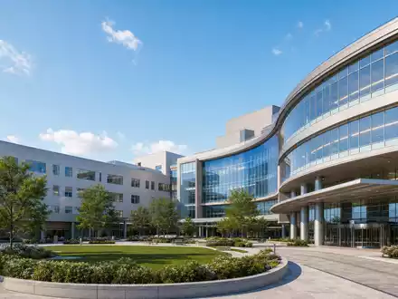 Architektur-Rendering eines Klinikkomplexes visualisiert Fresenius SE & Co. KGaA, ISIN DE0005785604, im Bereich Gesundheitsinfrastruktur - Foto: THN