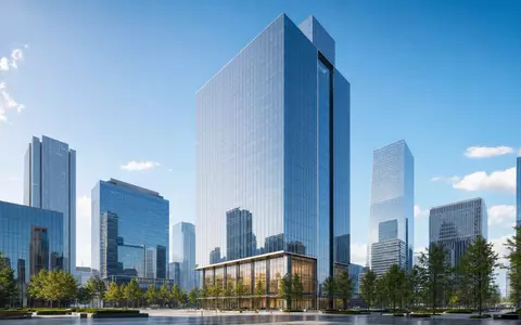 S&P Global Inc. (ISIN US78378X1072): architektonisches Render eines modernen gläsernen Bürohochhauses im Finanzviertel - Foto: THN