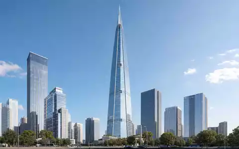 Architektur-Render eines schlanken Wolkenkratzers repräsentiert Cloud-Software-Sektor von Salesforce Inc., ISIN US78409V1044, in urbaner Skyline - Foto: THN