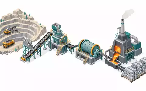 Metso Oyj Wertschoepfungskette als isometrische 3D Darstellung von Bergbau bis Metallverarbeitung ISIN FI0009014575 - Foto: THN