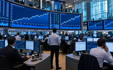 Orkla ASA NO0003733800 illustriert ein Börsen-Editorial mit Trading-Floor und Konsumgüter-Aktiencharts an der Osloer Wertpapierbörse - Foto: THN