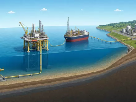 Aker Solutions ASA NO0010716582 dargestellt als isometrisches 3D-Diagramm der Offshore-Wertschöpfungskette von Bohrloch bis Terminal - Foto: THN