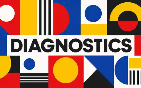 Danaher Corp. Sektor DIAGNOSTICS US2358511028 als konstruktivistisches Bauhaus-Poster in Primärfarben Rot Blau Gelb - Foto: THN