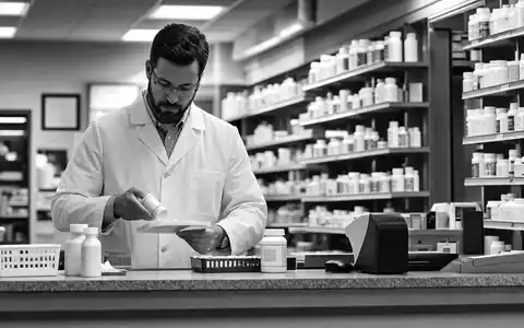 CVS Health Corp. dokumentiert Schwarzweiß-Reportage eines Apothekers bei der Rezeptabgabe, ISIN US1266501006 - Foto: THN