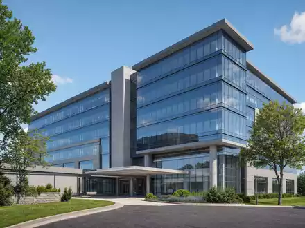 CVS Health Corp. modernes Unternehmensgebäude als Architektur-Render mit moderner Glas-Stahl-Fassade, ISIN US1266501006 - Foto: THN