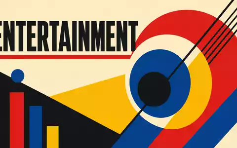 CTS Eventim DE0005470306 als Bauhaus-Poster mit geometrischen Grundformen und dem Sektor-Text ENTERTAINMENT - Foto: THN