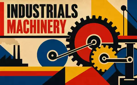 Cummins Inc. Bauhaus-Poster US2310211063 – geometrisches Industrieplakat mit Zahnrädern in kräftigen roten Primärfarben - Foto: THN