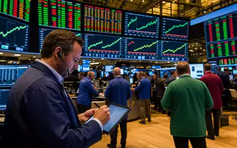 Cummins Inc. NYSE-Handelssaal US2310211063 – journalistisches Bild belebten Börsenhandels mit industriellen Kursanzeigen - Foto: THN