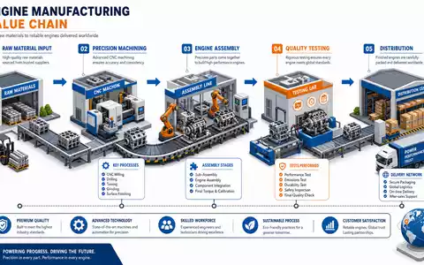 Deutz AG Wertschöpfungskette DE0006305006 als isometrisches 3D Diagramm der gesamten Motorenfertigung visualisiert - Foto: THN