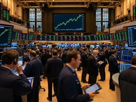 Disney (Walt) Co. US2546871060 NYSE-Börsenparkett mit Medien-Sektor-Charts und aktiven Händlern im dramatischen Saallicht - Foto: THN