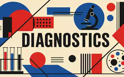 Exact Sciences Corp. repräsentiert den Diagnostics Sektor im konstruktivistischen Bauhaus Poster Stil ISIN US30063P1057 - Foto: THN