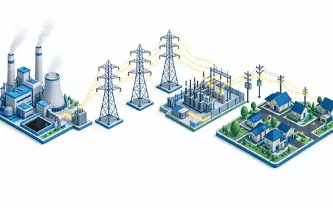 Exelon Corp. isometrische 3D Darstellung der Stromversorgungskette von Erzeugung bis Verbrauch, ISIN US30161N1019 - Foto: THN