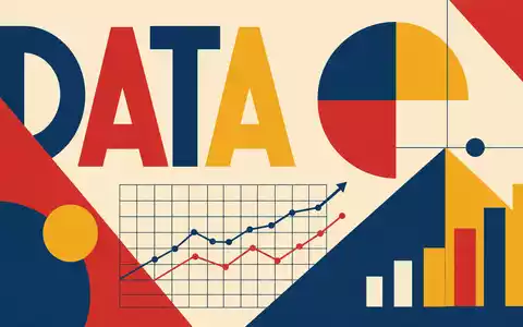Verisk Analytics (US92345Y1064) wird als Bauhaus-Poster mit geometrischen Formen und dem großen Wort DATA dargestellt - Foto: THN