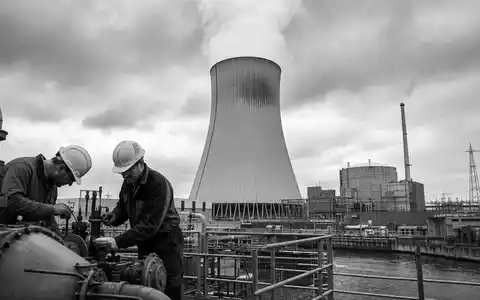 Vistra Corp. (ISIN US92840V1017) erzeugt Strom auch aus Kernkraft, dokumentarisch in Schwarzweiß festgehalten - Foto: THN