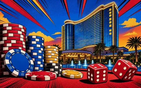 VICI Properties Inc (ISIN US9256521090) im Gaming-Immobiliensektor, dargestellt als farbenfrohe Pop-Art-Comic-Szene mit Casino-Motiven - Foto: THN