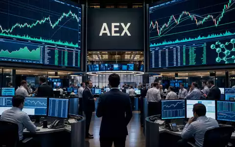 Börsen-Editorial zeigt Handelssaal der AEX mit Sektor-Charts, relevant für Aktie Akzo Nobel N.V., ISIN NL0013267909 - Foto: THN