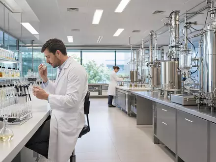 dsm-firmenich AG (ISIN CH1216478797) betreibt moderne Duftlabore mit Wissenschaftlern und Analysegeräten für Aromastoffe - Foto: THN