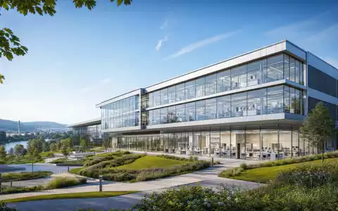 dsm-firmenich AG (ISIN CH1216478797) unterhält einen Forschungsstandort nahe Kaiseraugst, hier als modernes Architektur-Render gezeigt - Foto: THN