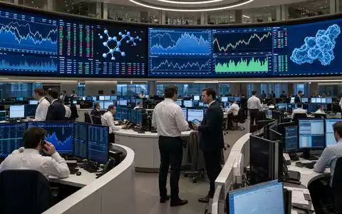 dsm-firmenich AG (ISIN CH1216478797) notiert an der SIX, als Editorial-Szene vom Börsen-Trading-Floor mit Charts dargestellt - Foto: THN