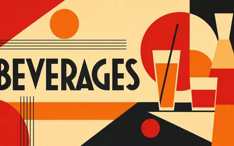 Davide Campari-Milano N.V. (NL0015435975) inspiriert geometrisches Bauhaus-Poster mit rot-orangen Formen und dem Sektor-Begriff Beverages - Foto: THN