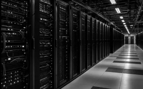 Schwarz-Weiß-Reportage eines Rechenzentrums verdeutlicht digitale Infrastruktur von Koninklijke KPN N.V. ISIN NL0000009082 - Foto: THN