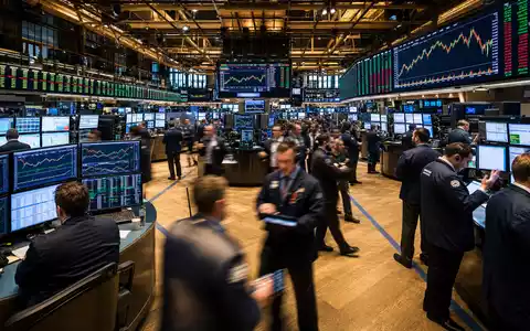EPAM Systems US26874Q1031 – belebter NYSE Börsensaal mit Händlern Kurs Monitoren und elektronischen Anzeigetafeln - Foto: THN