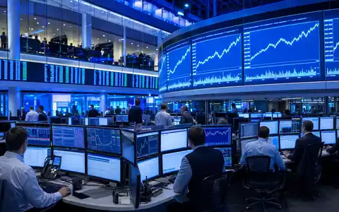 Spirax-Sarco Engineering plc GB00BWFGQN14 an der Londoner Börse gehandelt: Tradingfloor mit Maschinenbau-Sektorkursen auf Screens - Foto: THN