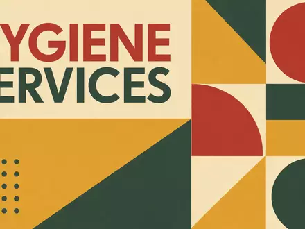 Bauhaus-Poster mit geometrischen Formen symbolisiert Hygieneservice-Branche von Rentokil Initial plc, ISIN GB00B082RF11, klare moderne Gestaltung - Foto: THN