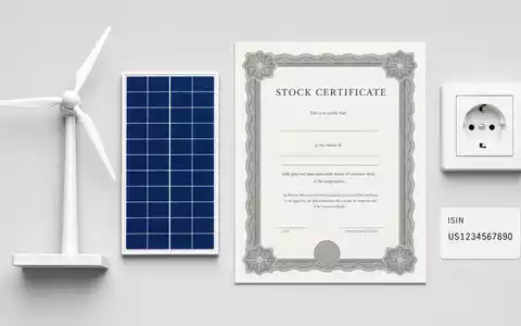 Alliant Energy Corp. US0188021085 Flatlay Windrad Solar Steckdose Aktienzertifikat ISIN Karte Energie Investition - Foto: THN
