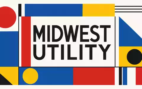 Alliant Energy Corp. US0188021085 Bauhaus Poster MIDWEST UTILITY geometrische Primärfarben Modernismus Design Iowa - Foto: THN