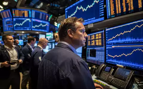 Alliant Energy Corp. US0188021085 NASDAQ Börsenparkett Händler Utility Aktienhandel Charts Börsen Editorial Foto - Foto: THN