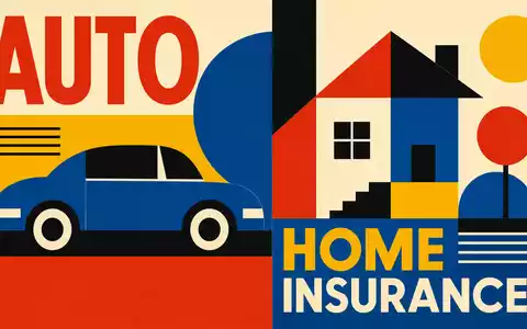 Allstate Corp. US0200021014 Bauhaus-Poster zeigt geometrische Formen für Auto- und Hausversicherung in Primärfarben - Foto: THN