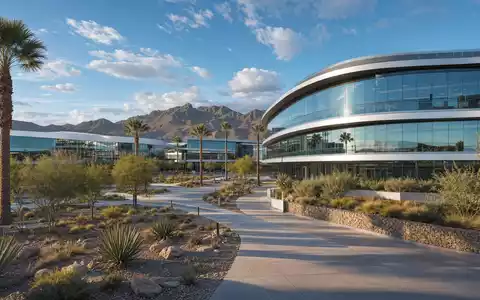 Align Technology Inc. Architekturrender moderner Medizintechnik-Campus in Arizona Firmensitz digitale Kieferorthopädie NASDAQ US0162551016 - Foto: THN