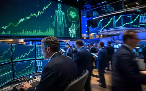 Align Technology Inc. Börsen-Editorial NASDAQ Handelssaal mit steigenden Medtech-Aktienkursen und Händlern US0162551016 - Foto: THN