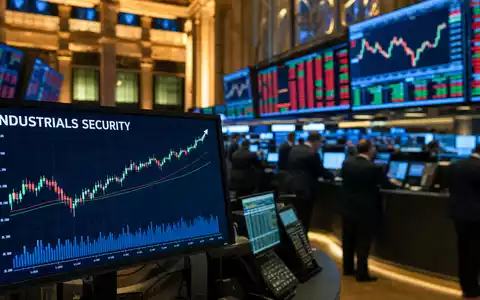 Allegion plc IE00BFRT3W74 – NYSE-Börsenparkett mit aufsteigendem Industrials-Security-Chart auf Handelsmonitor im Vordergrund - Foto: THN