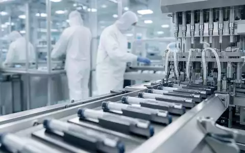 Novo Nordisk A/S (ISIN DK0060534915) produziert Insulin-Pens in modernster steriler Fertigungsanlage mit Robotertechnik effizient - Foto: THN
