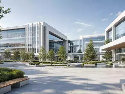 Novo Nordisk A/S (ISIN DK0060534915) betreibt einen modernen skandinavischen Firmencampus mit nachhaltiger Glas- und Steinarchitektur - Foto: THN