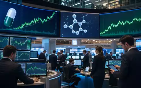 Novo Nordisk A/S (ISIN DK0060534915) wird an der Nasdaq Copenhagen gehandelt, symbolisiert durch geschäftige Börsen-Trading-Floor-Szene - Foto: THN