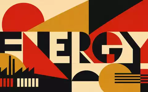 Geometrisches Bauhaus-Poster mit Energie-Motiv steht stellvertretend für Shell plc, ISIN NL0000009827, im internationalen Energiesektor - Foto: THN