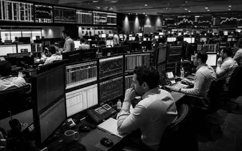 Bank of New York Mellon Handelsraum-Dokumentation in Schwarzweiß – Reportage zur ISIN US0640581007 - Foto: THN