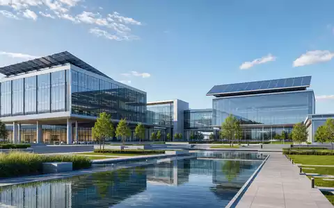 Baker Hughes Co. zeigt einen modernen Energie-Technologie-Campus als Architektur-Render, börsennotiert unter ISIN US0567521085 - Foto: THN