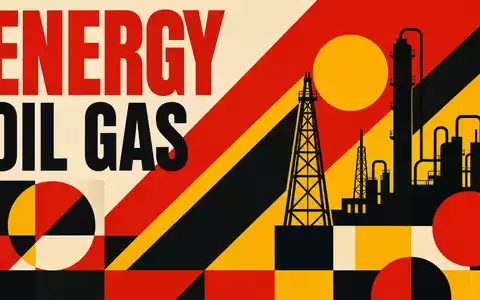 Baker Hughes Co. im Bauhaus-Poster-Stil mit ENERGY OIL GAS Text, ISIN US0567521085 Sektor - Foto: THN